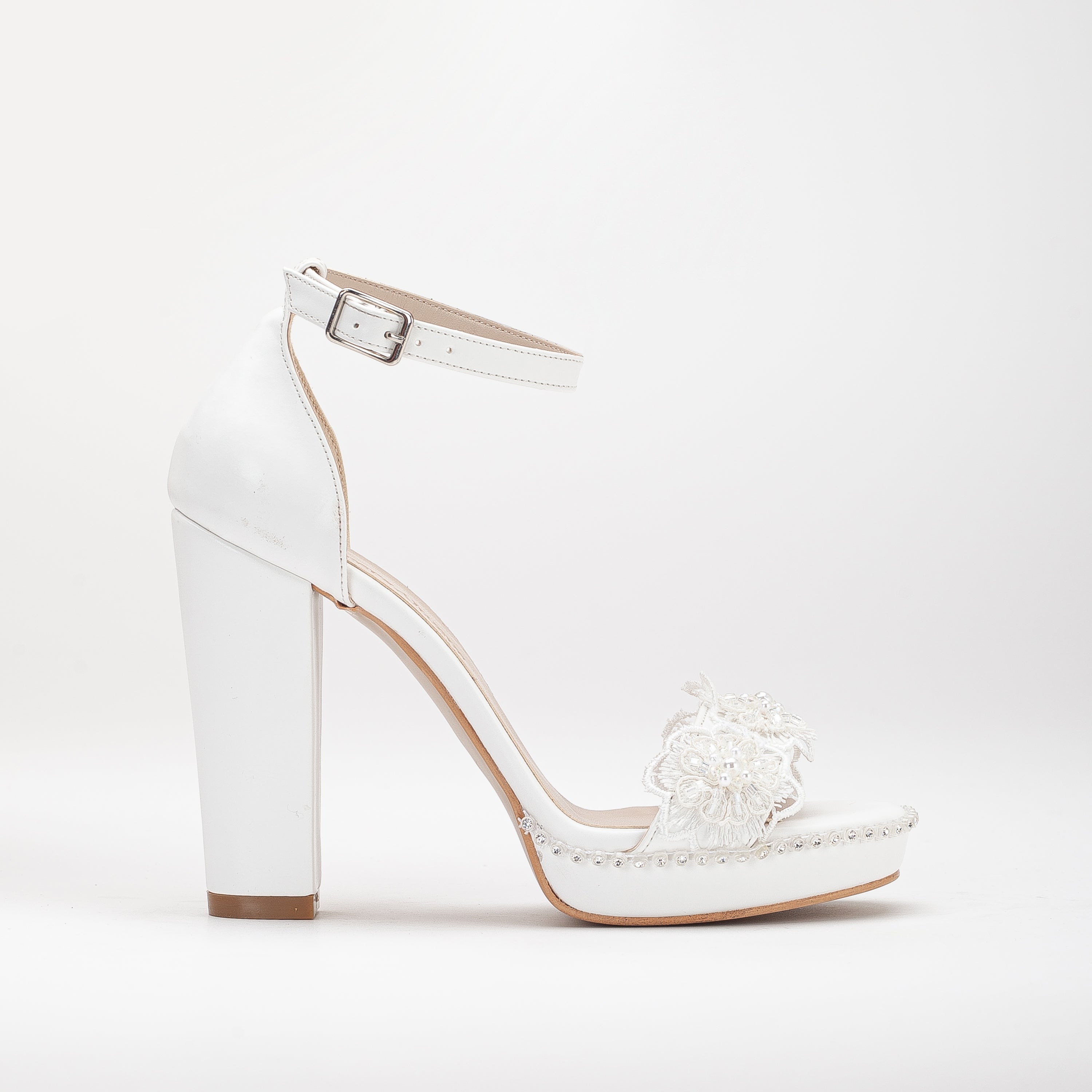 Leonor Floral Lace Platform Wedding Sandals