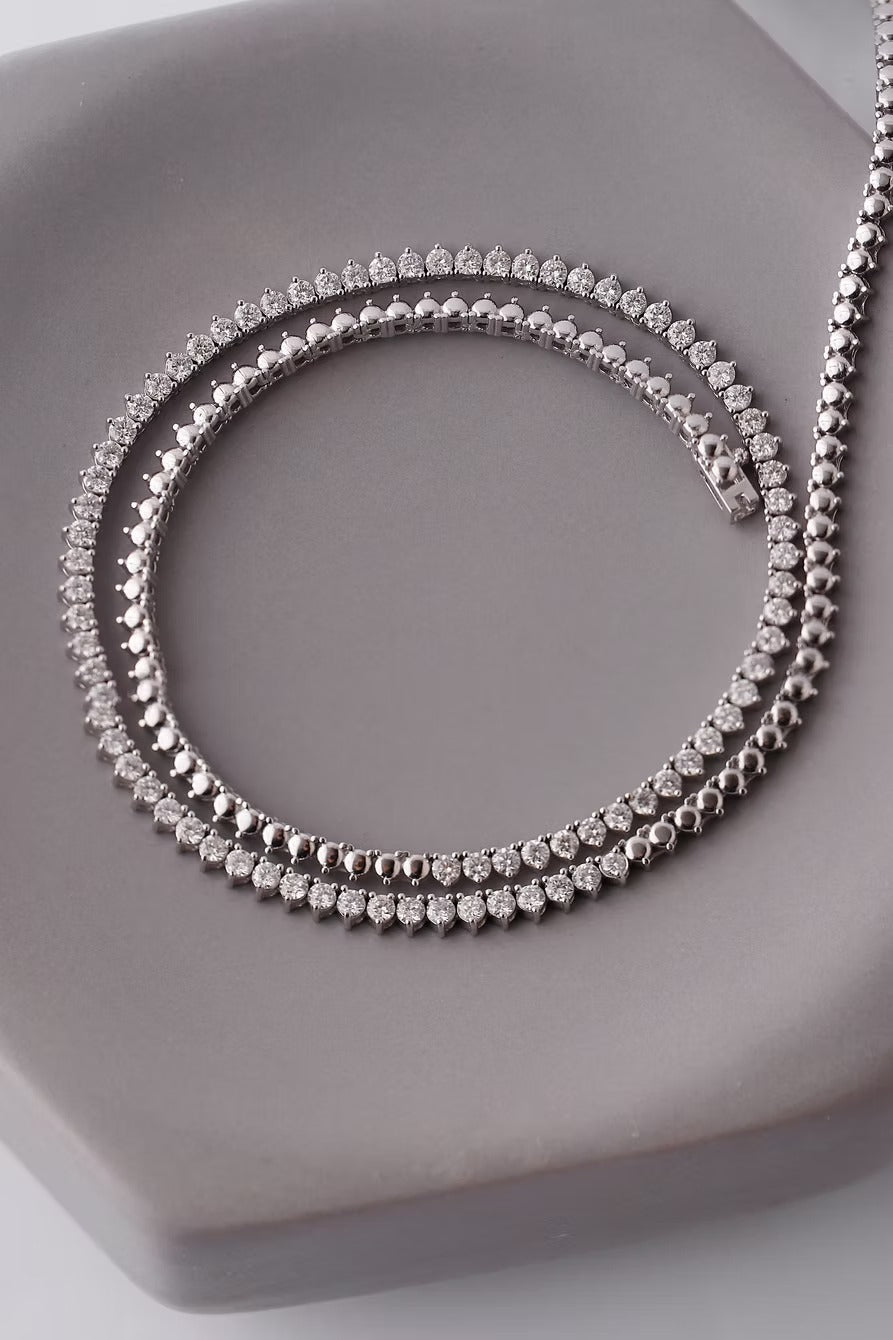 Elyra 14K Gold Pear Cut Diamond Necklace – 3.20 Ct Natural Diamond