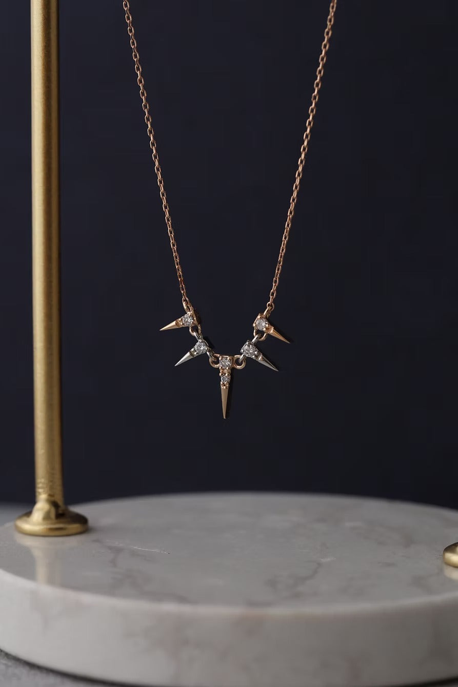Nivara 14K Gold Round Cut Diamond Necklace – 0.20 Ct Natural Diamond