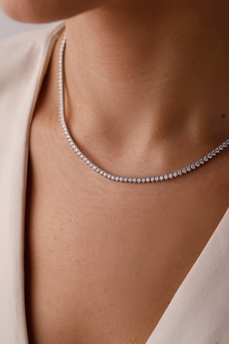 Elyra 14K Gold Pear Cut Diamond Necklace – 3.20 Ct Natural Diamond