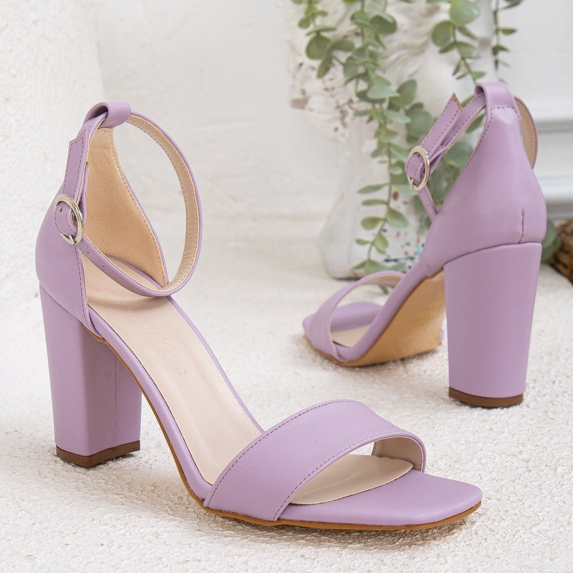 Lavender Summer Dress Heels, Lavender Open Toe Block Heels, Bridal Shoes, Shoes for Bride, Lavender Heels, Lavender Dress Heels, Vegan Gift