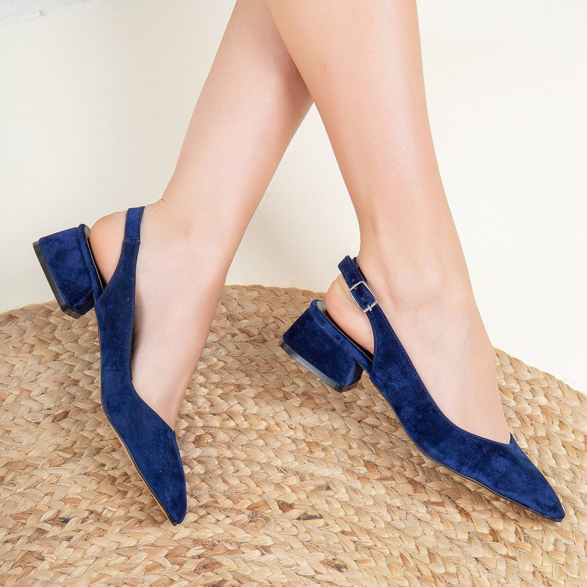 Blue on sale slingback pumps