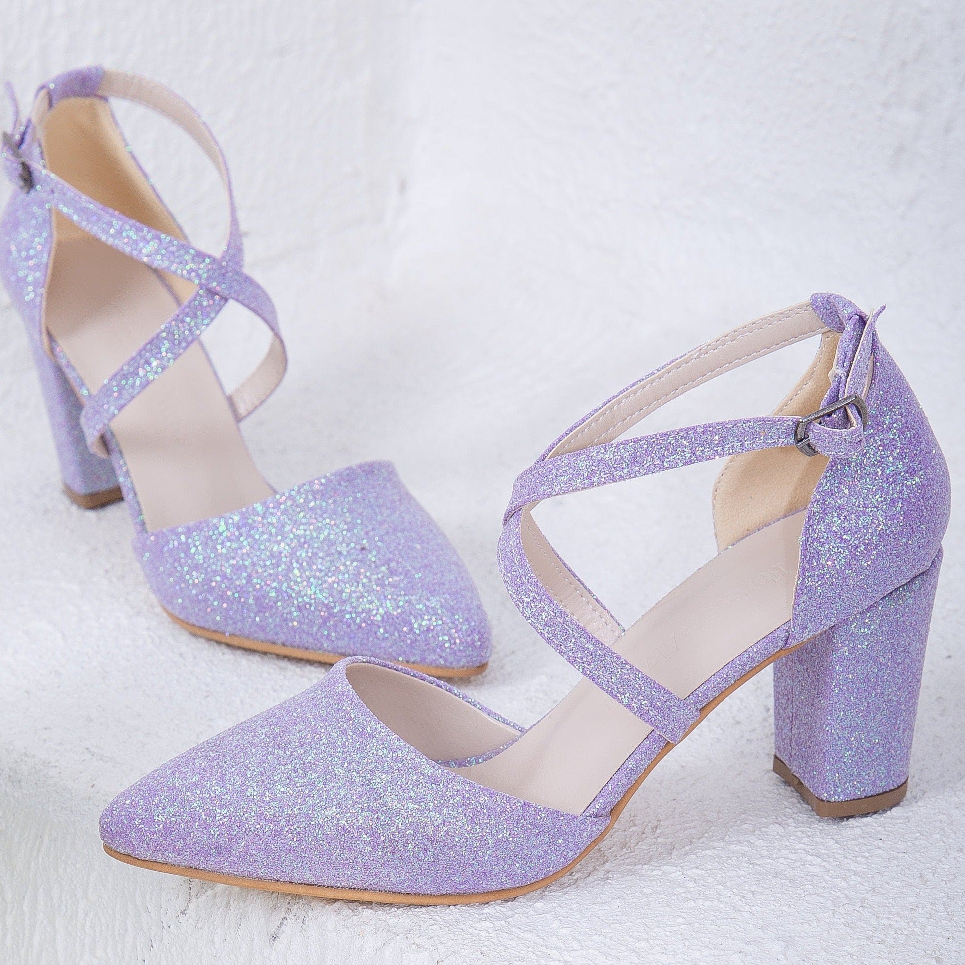 Sina Lilac Glitter Wedding Shoes